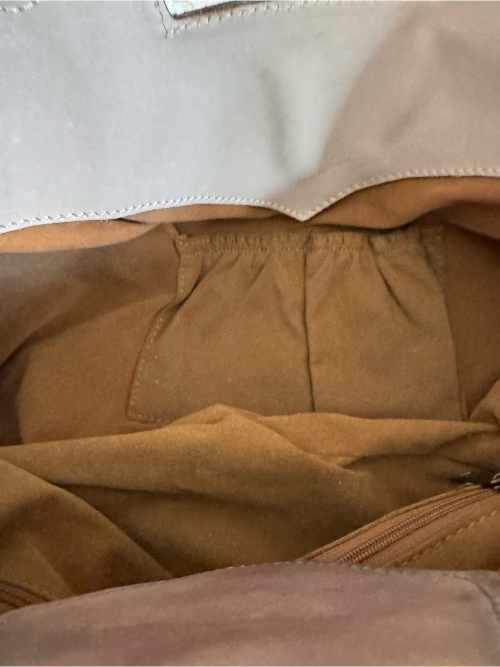 Patricia Nash Lione XL Taupe Brown Leather Pleated Satchel Handbag 18” - Picture 2 of 13